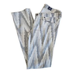 AG Adriano Goldschmied The Stilt Cigarette Leg Ikat Printed Jeans Size 25